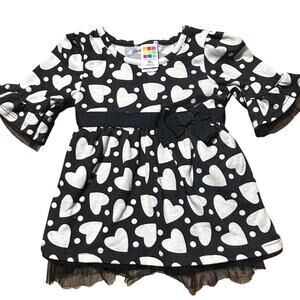 Healthtex girls' size 18 m Black Valentines Day dress